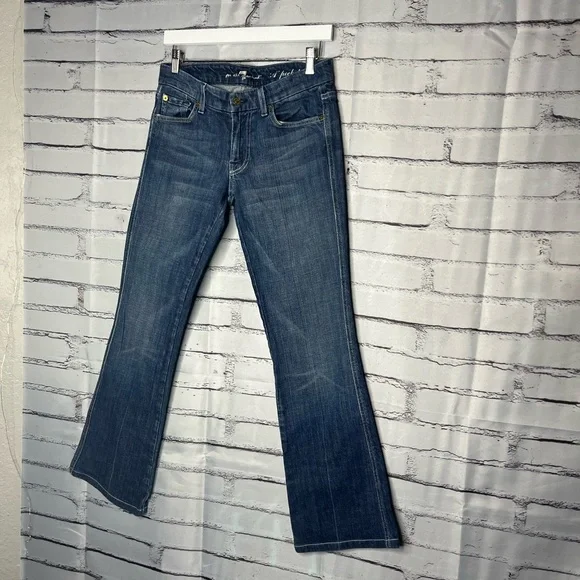 7 For All Mankind A Pocket Wide Leg Jeans Women’s 28×30 Dark Wash Relaxed Y2K - Picture 8 of 16